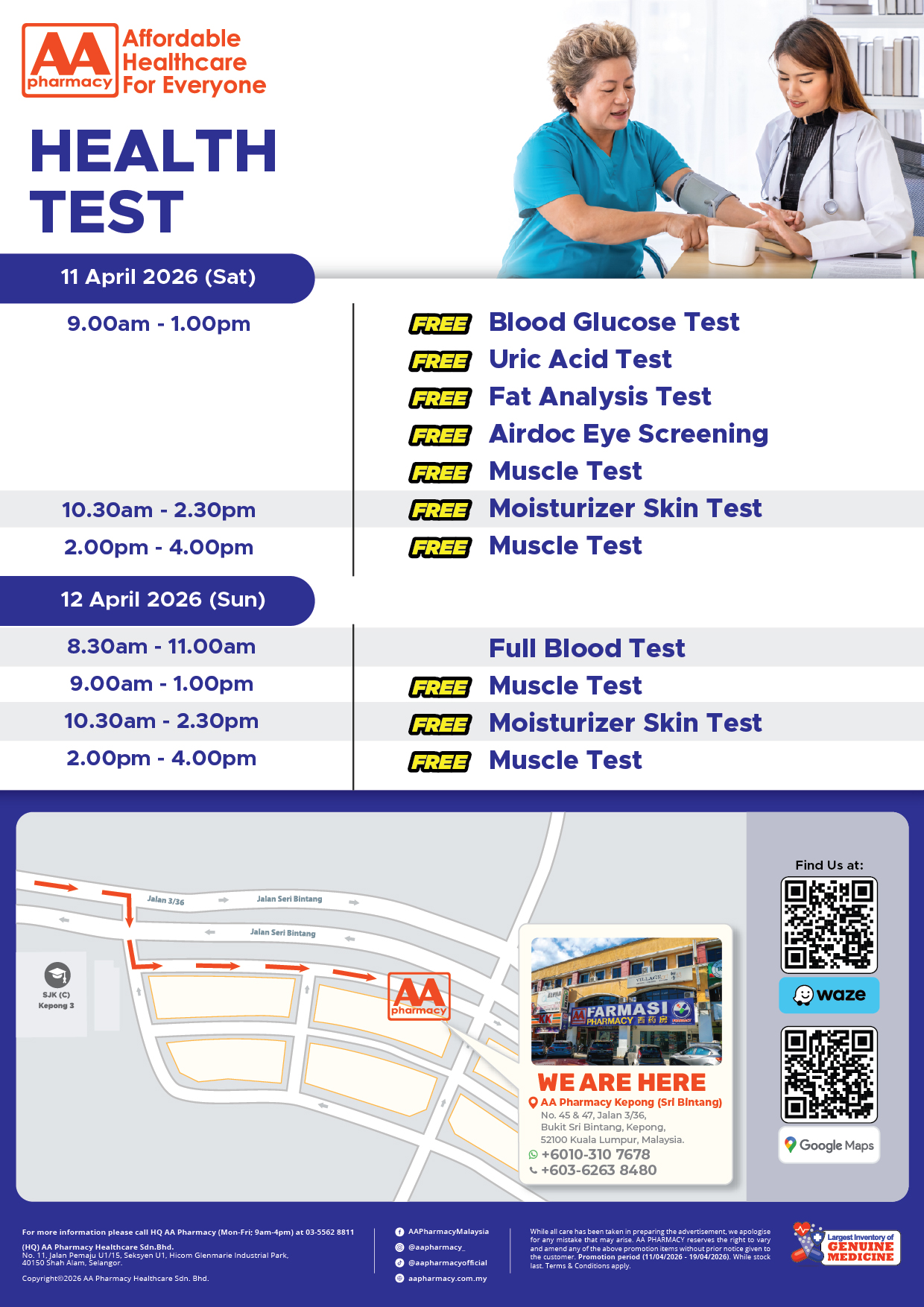 AA Pharmacy Jinjang, Kepong Grand Opening Flyer