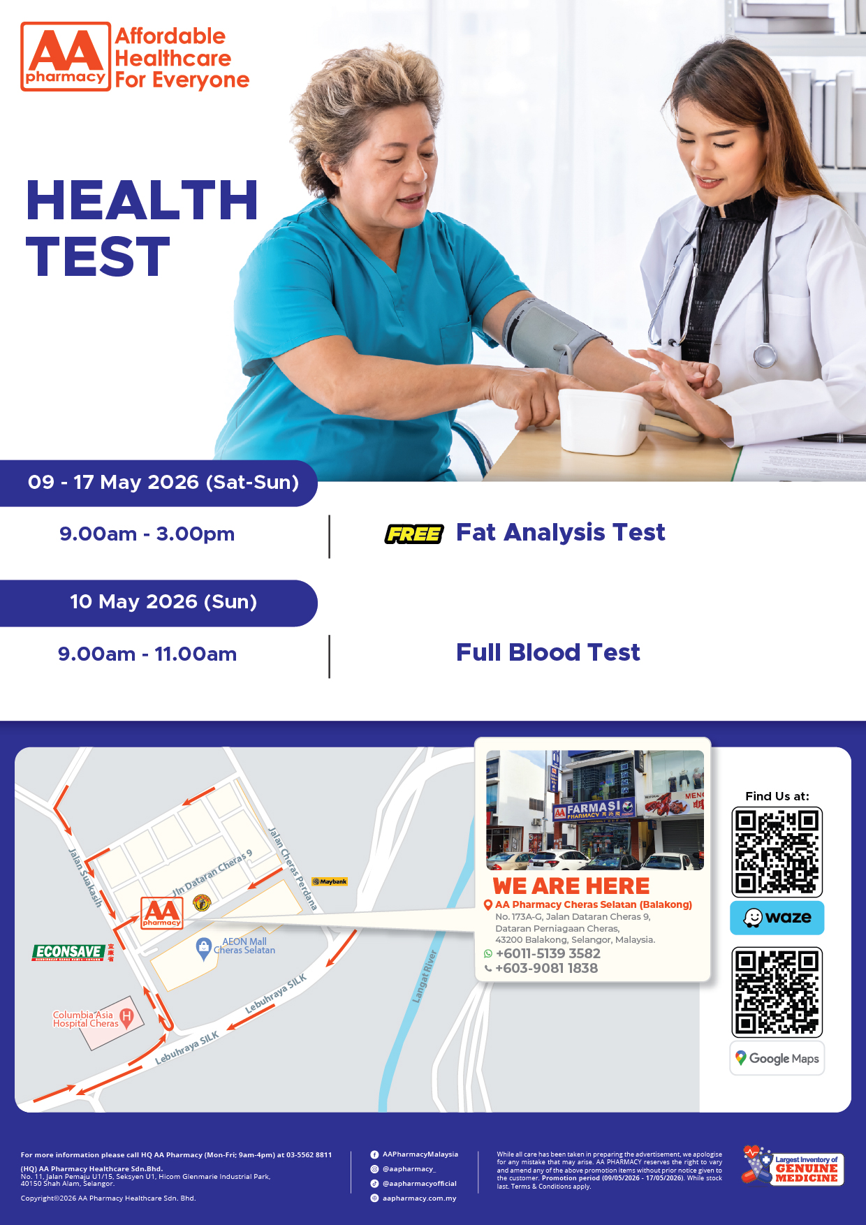 AA Pharmacy Jinjang, Kepong Grand Opening Flyer