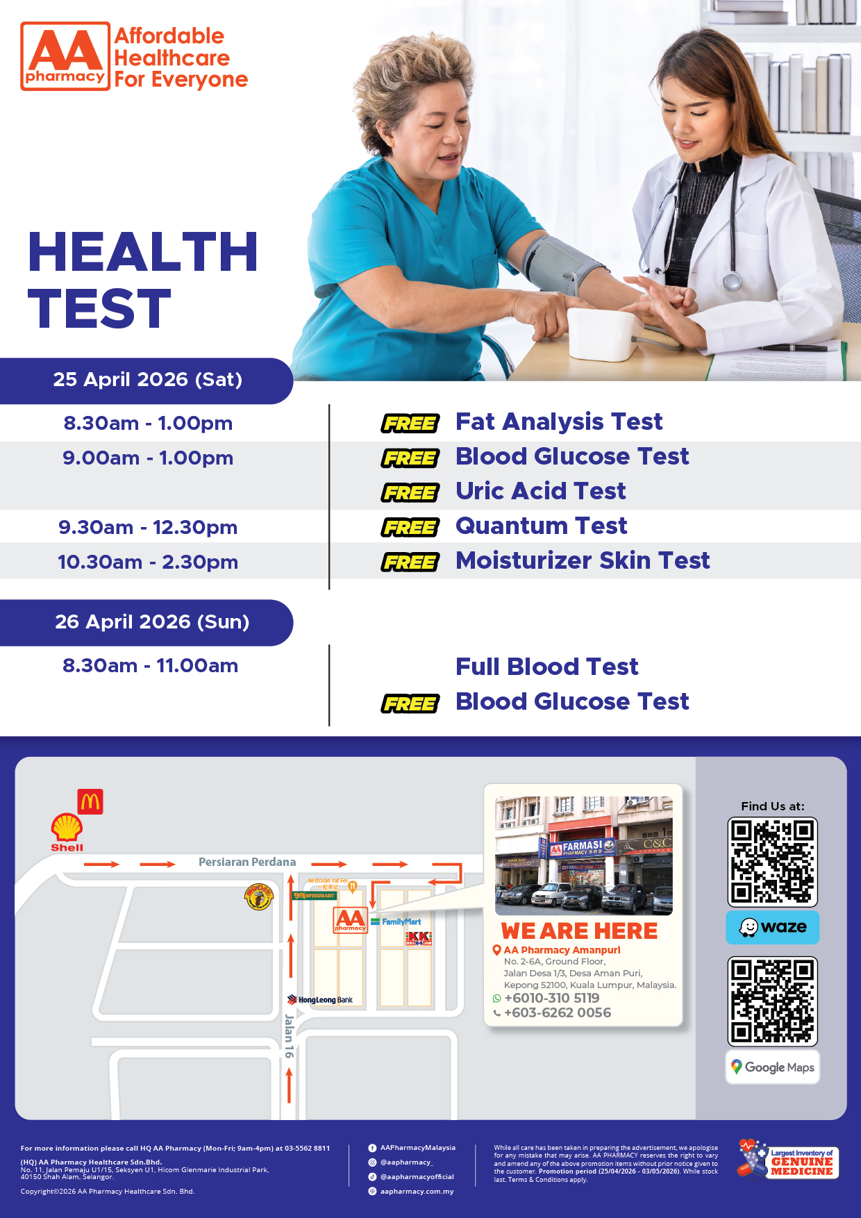 AA Pharmacy Jinjang, Kepong Grand Opening Flyer