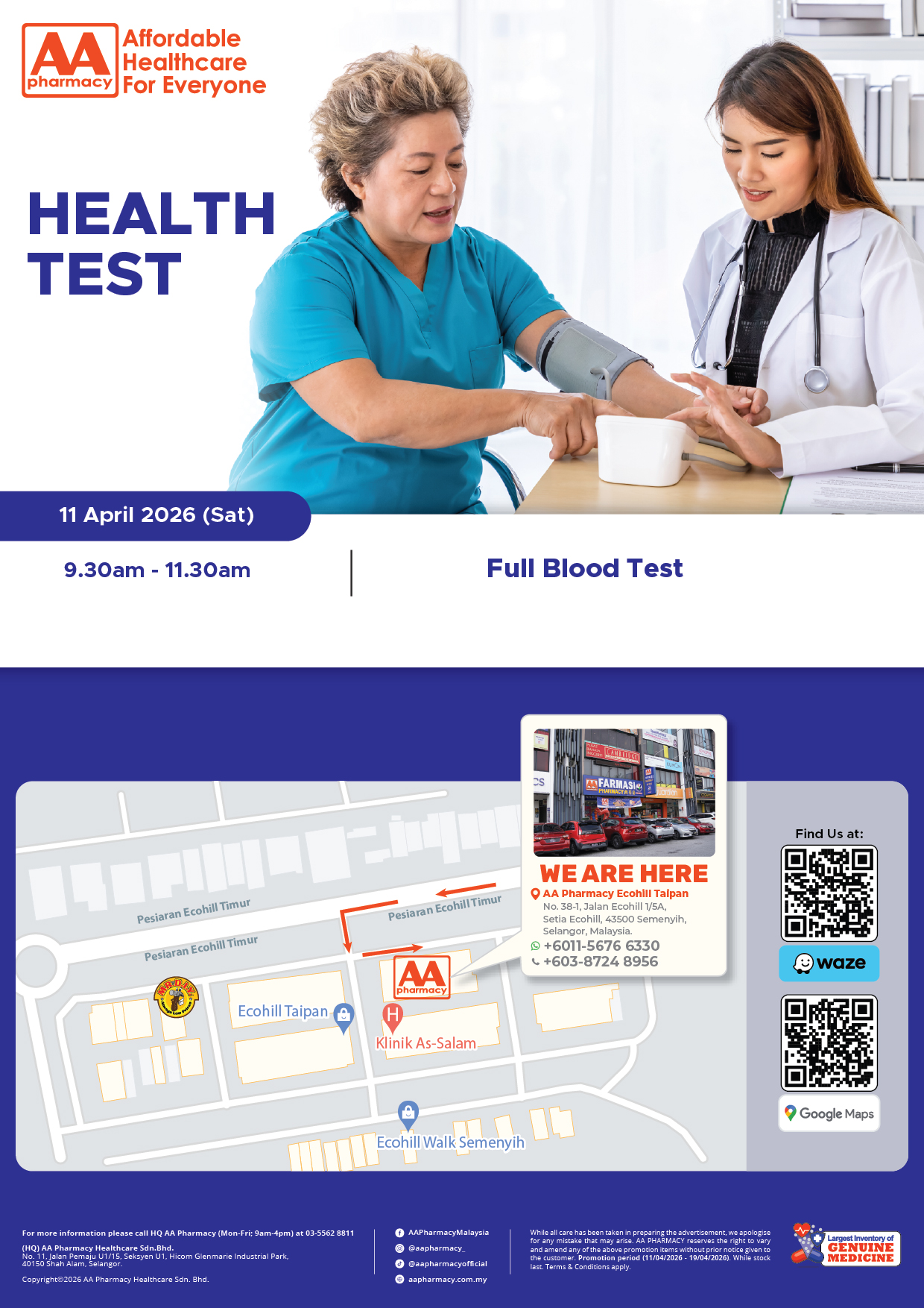 AA Pharmacy Jinjang, Kepong Grand Opening Flyer